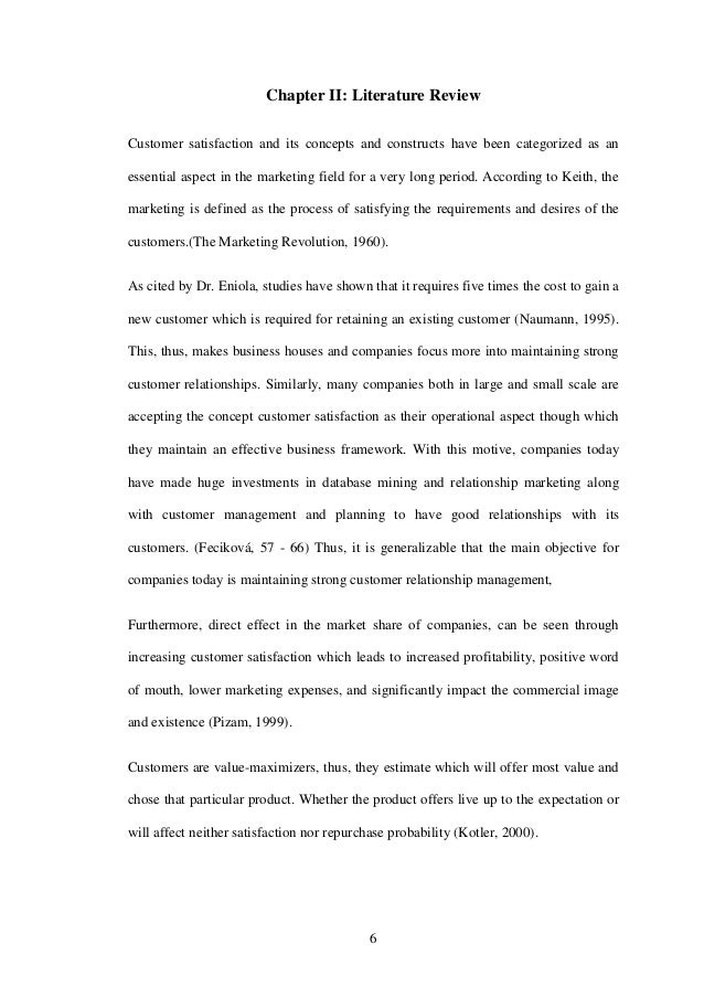 literature review on customer satisfaction in telecom sector